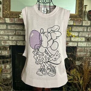 Women’s Pink Minnie Mouse Sweater Vest Sz M